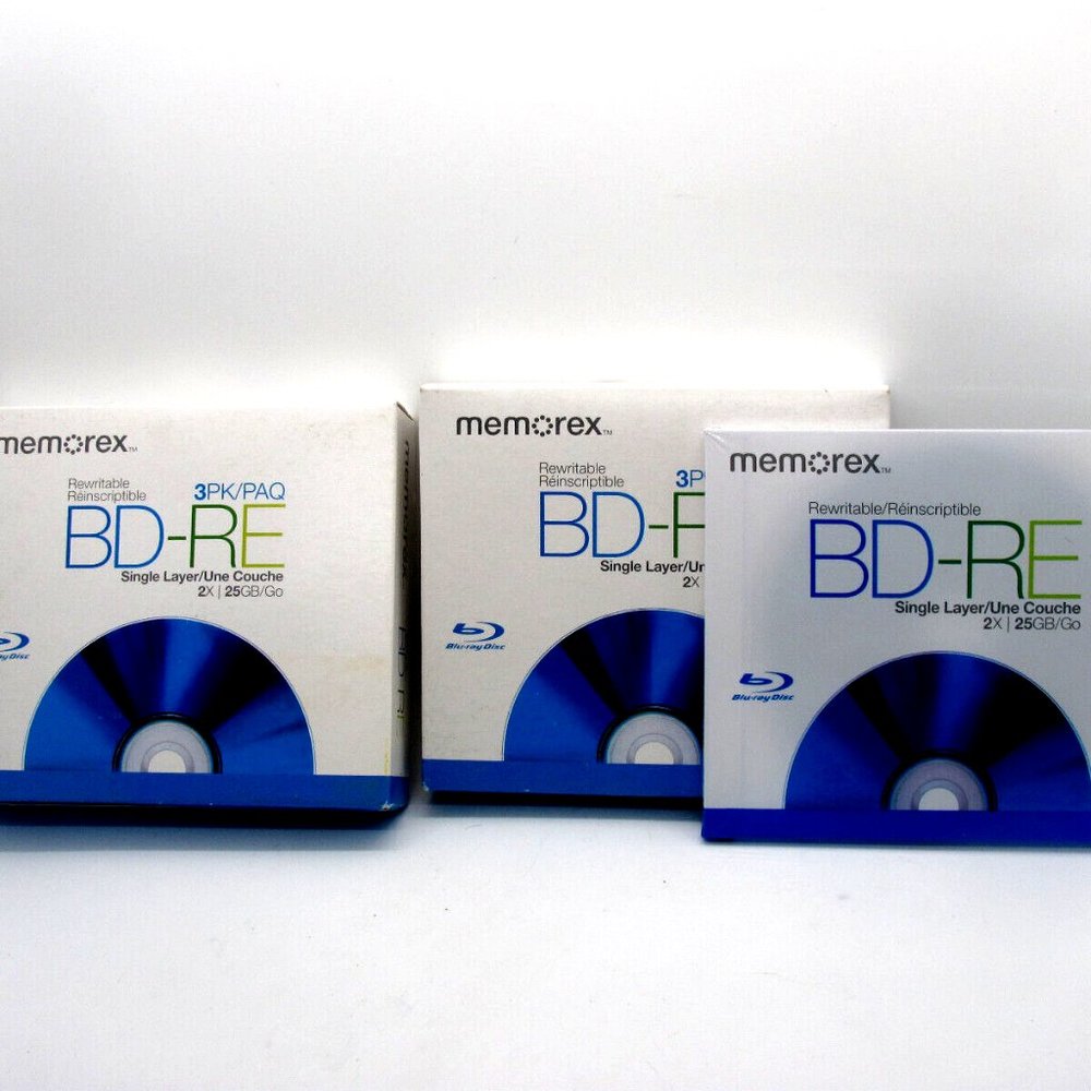 7x Memorex Blank Blu-ray Rewritable Single Layer 25GB 73951077C NEW